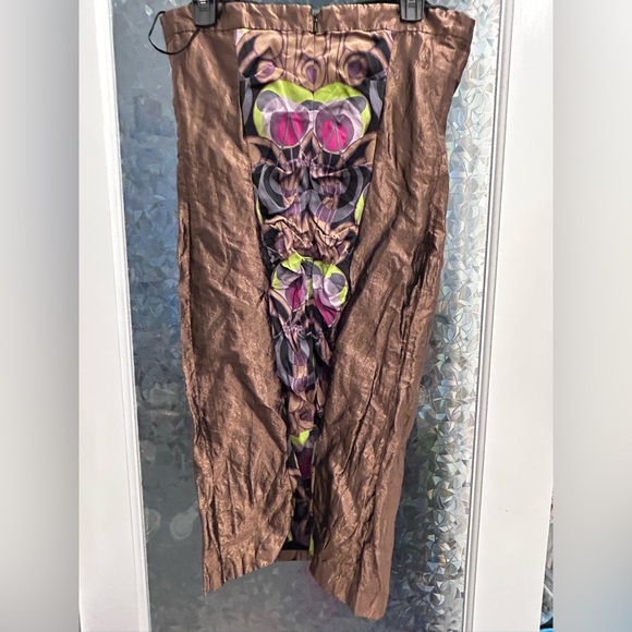 5/25$ Abstract Patterned Dress with Brown Accents B21 - Picture 2 of 3